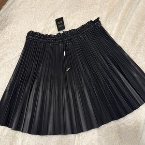 Maje Black Pleated Mini Skirt